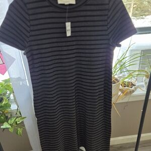 Striped Black and White Women's Dress